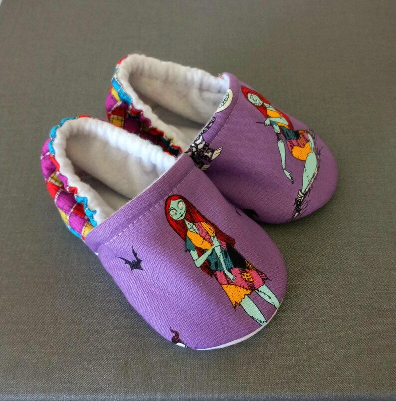 Sally inspired Nightmare before Christmas baby shoes. Sally baby shoes