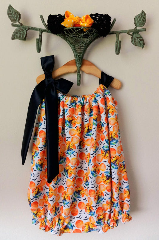 Halloween theme bubble romper with headband