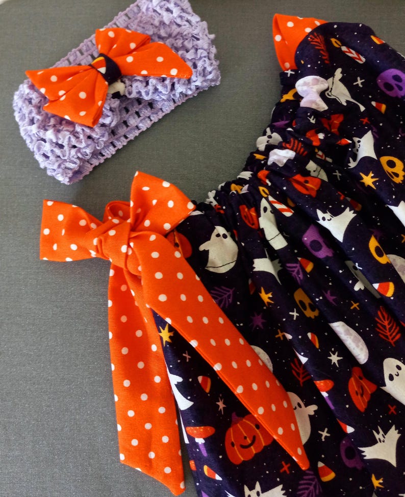 Halloween theme bubble romper with headband