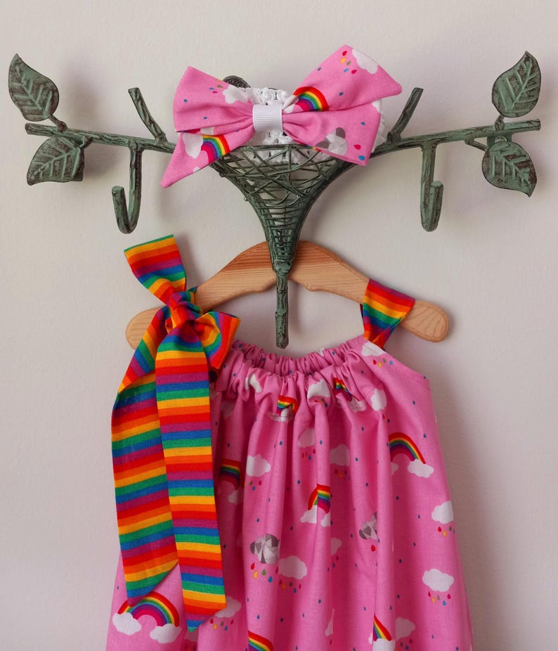 Rainbow baby bubble romper with headband